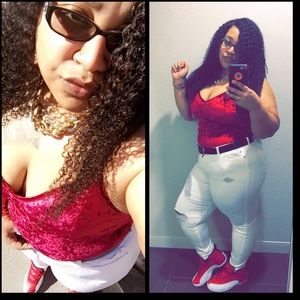 White distressed skinny jeans